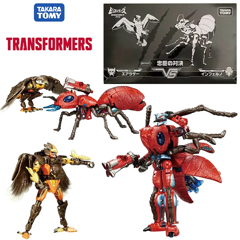 Takara Tomy Transformers Beast Wars BWVS-07 Airazor VS Inferno Anime Original Action Figure Model Toy Birthday Gift Collection