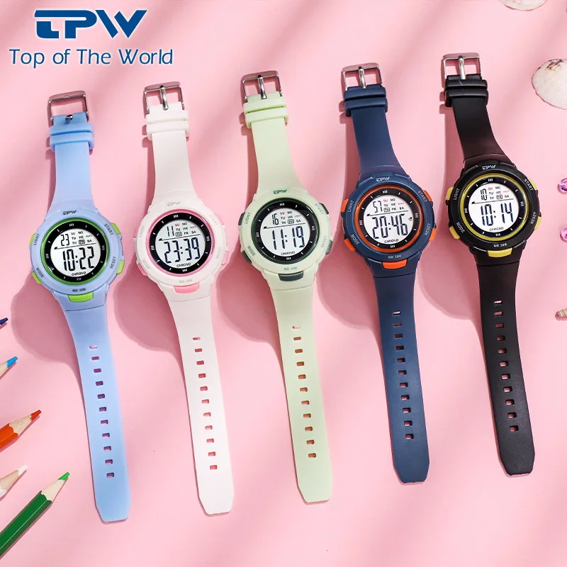 Kids Digital Sports Watch Multi-functional Waterproof Electronic Alarm Clock Stopwatch for Students with Day Date Features