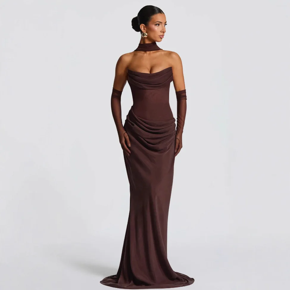 Vestidos de noche de graduación de sirena sexy Vestido de fiesta hasta el suelo sin tirantes de Arabia Saudita Vestido de fiesta de cóctel 2025 personalizado