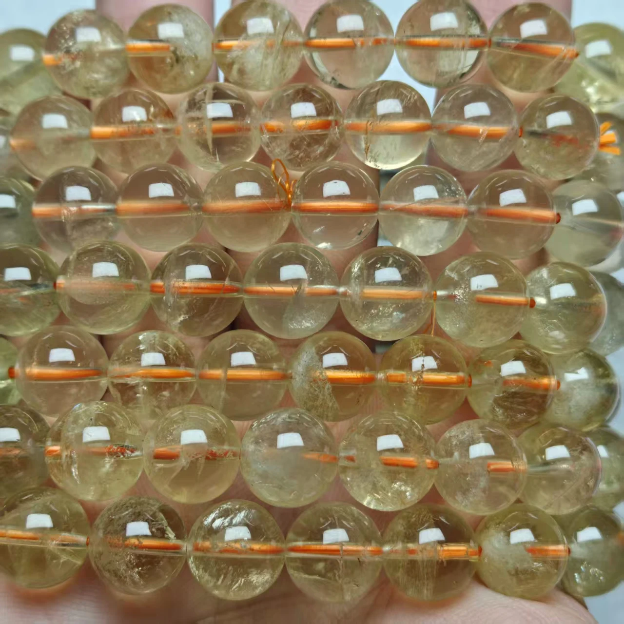 Zihan 8-15 مللي متر الطبيعية AA البرازيل سيترين السلس الجولة فضفاض الخرز مجوهرات DIY بها بنفسك اكسسوارات والأساور والخرز المطابقة #4
