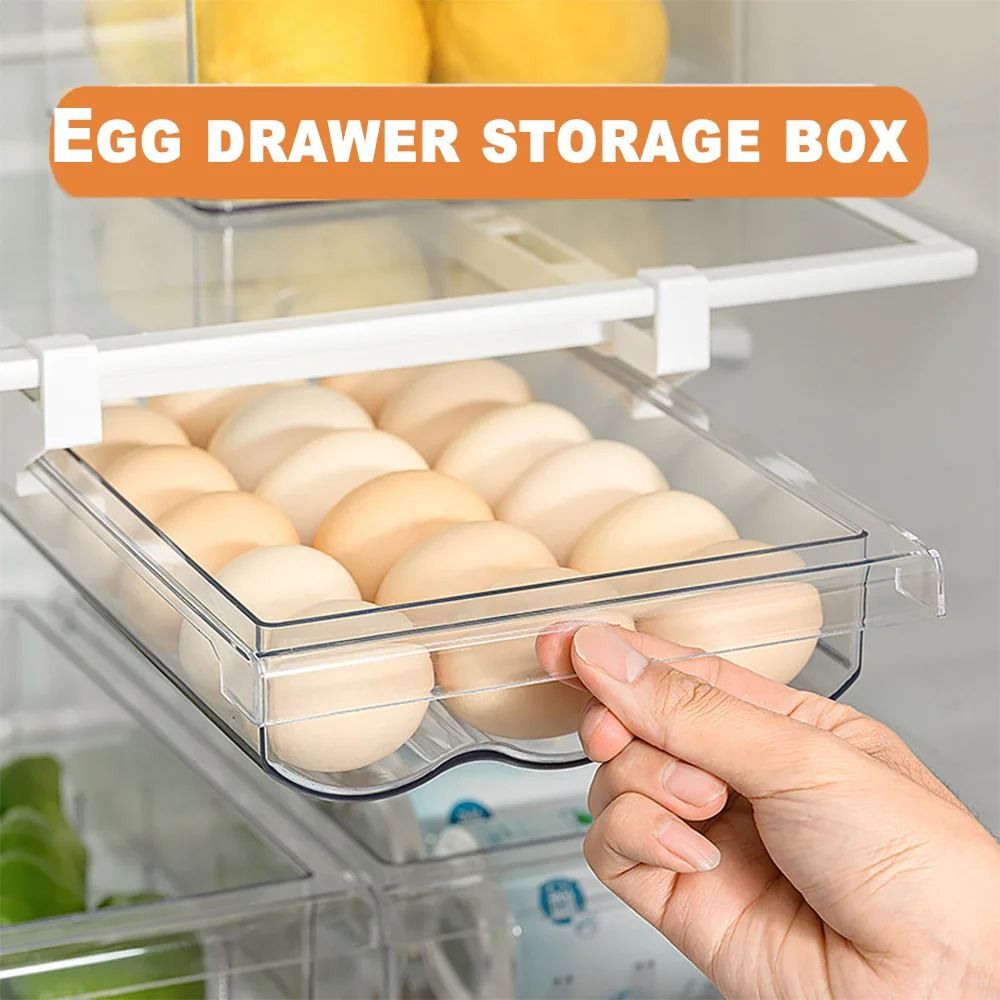 

Fridge Egg Tray Rolling Kitchen Refrigerator Drawer Storage Egg Holder Tray Saving Space Egg Holder Home Kitchen Storage Box