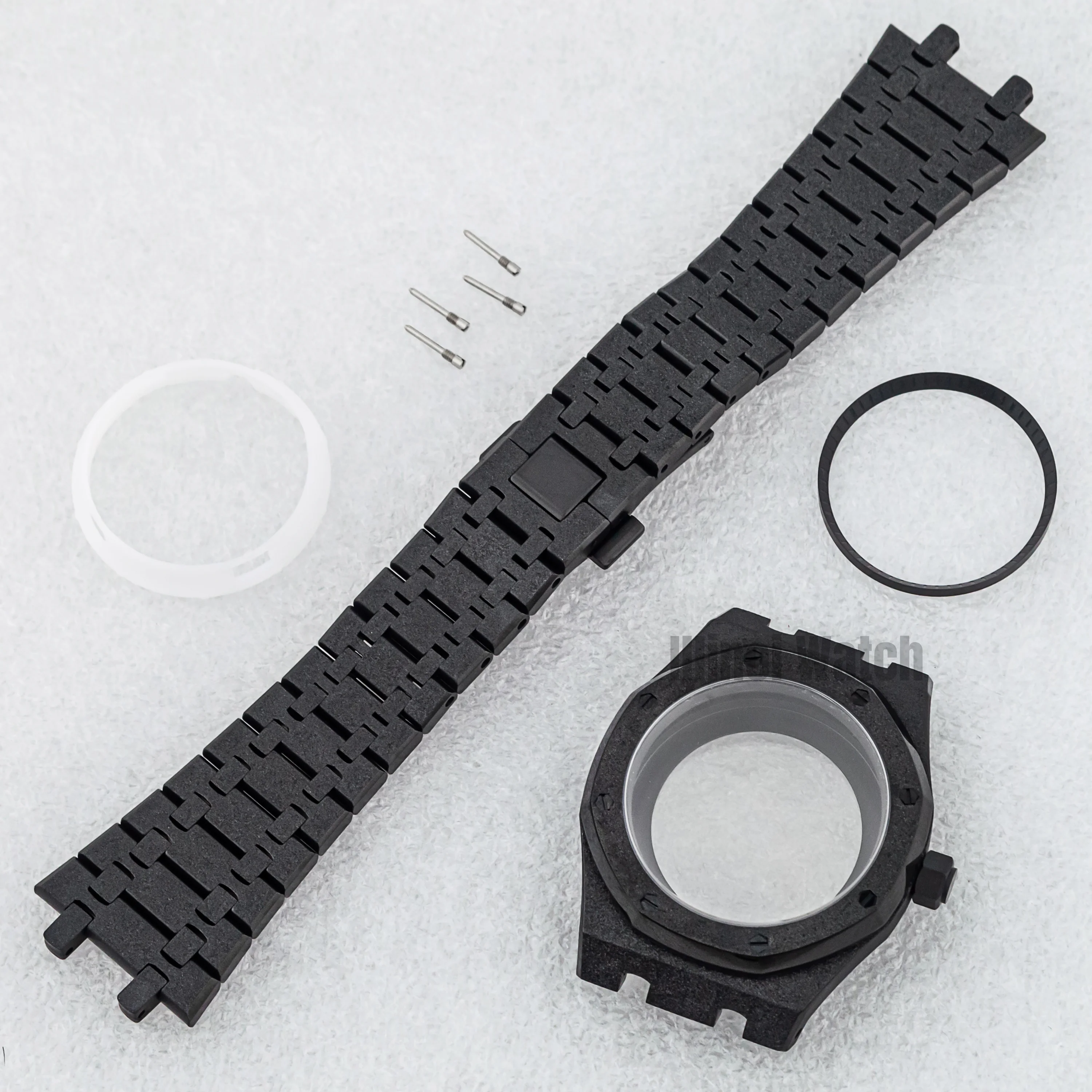 42mm Frost Watch Case Strap Ring Stainless Steel Octagon Case for NH35 NH36 Movement Royal Sapphire Glass 10ATM Waterproof Case