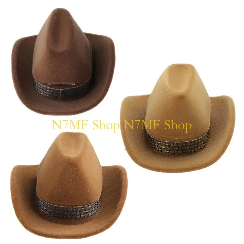 N7MF Fashion Creative Cowboy Hat Earrings Rings Box Jewellery Display Storage for Case Jewelry Container