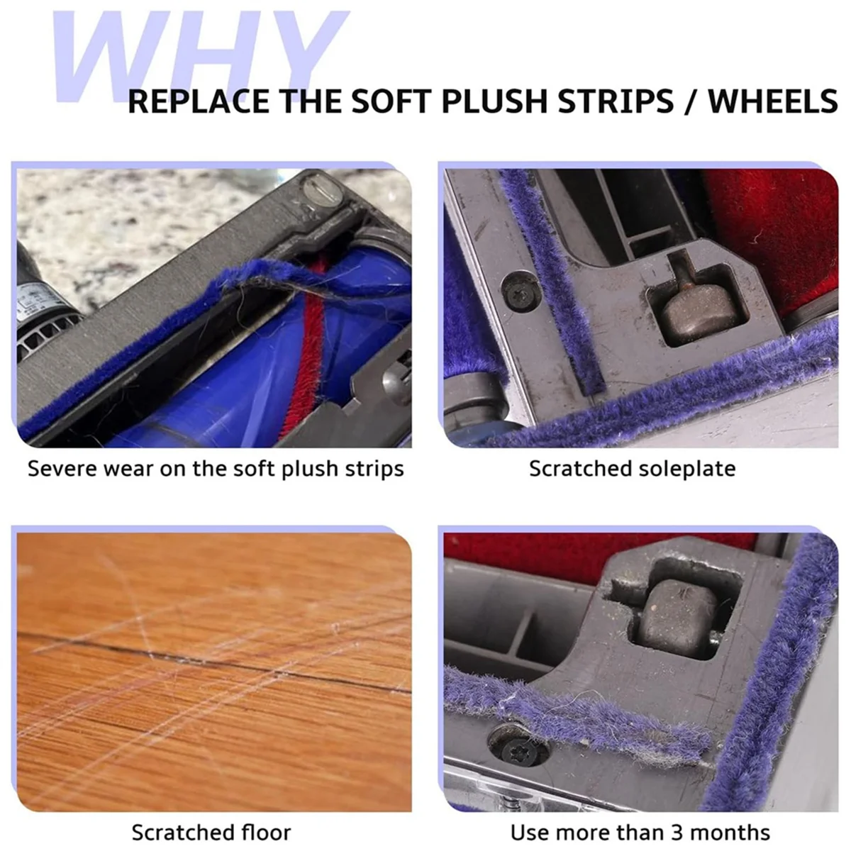 10Pcs Soleplate Wheels Replacement for V6 V7 V8 V10 V11 V15 DC58 DC59 DC62 Direct Drive Cleaner Rollers Parts