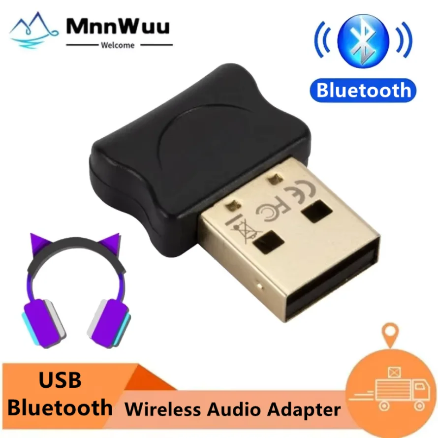 USB Bluetooth 5.4/5.3/5.0 Adapter Gold Plated Wireless Bluetooth Dongle for Laptop PC Keyboard Headphone Speaker Phone Printer