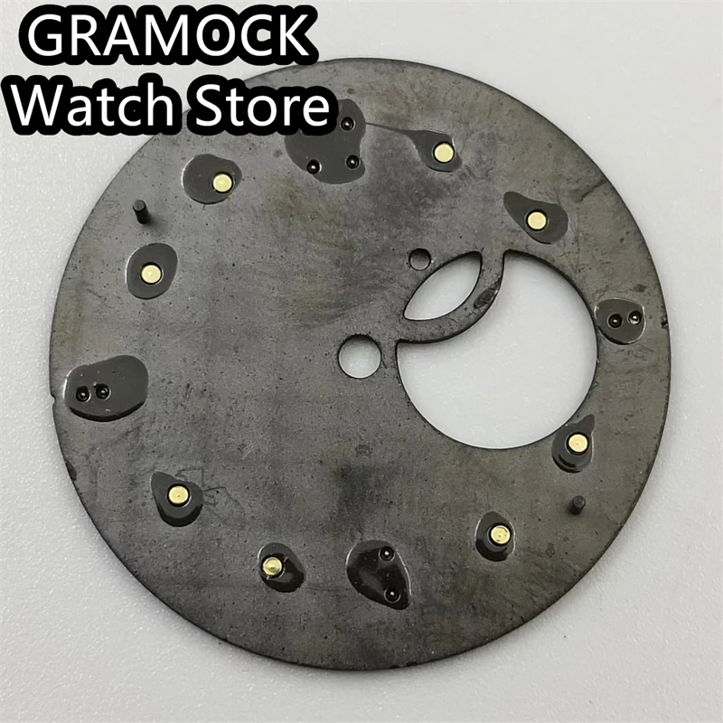 GRAMOCK 31mm Watch Dial Black/White/Blue Water Ripple Skeleton Dial Luminous for NH39 Movement Mechanical Watch Accessories