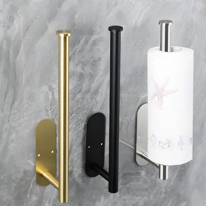 

Adhesive Toilet Paper Holder Kitchen Roll Towel Rack Napkin Dispenser Absorbent Stand Tissue Hanger Bathroom Accessories