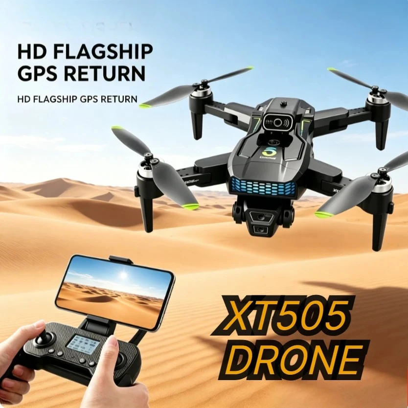 Original XT505 Foldable GPS Drone 8K Dual Camera Gimbal 5G WiFi FPV Brushless Motor Optical Flow Aerial Photography Quadcopter