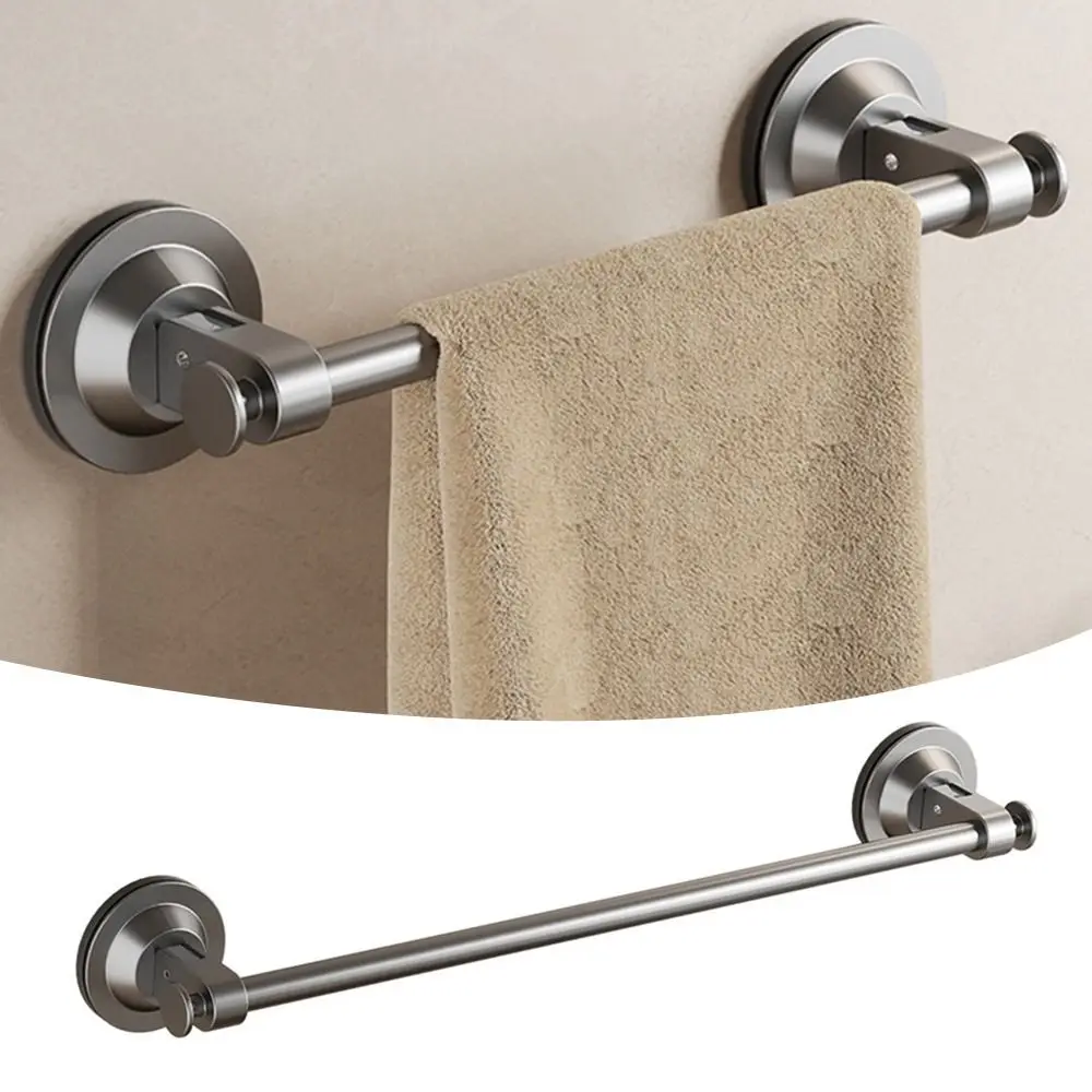 

No Punching Strong Suction Cup Towel Rack Wall Mounted Non Perforated Single Pole Storage Organizer Towel Holder
