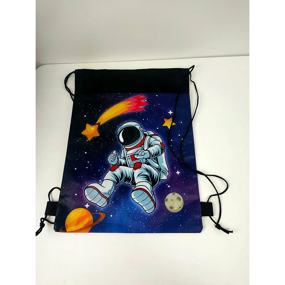 5-50 pezzi Sacchetti regalo per feste nello spazio esterno Bomboniere astronauta Borsa con coulisse Galaxy Zaino con coulisse Ragazzi ragazza