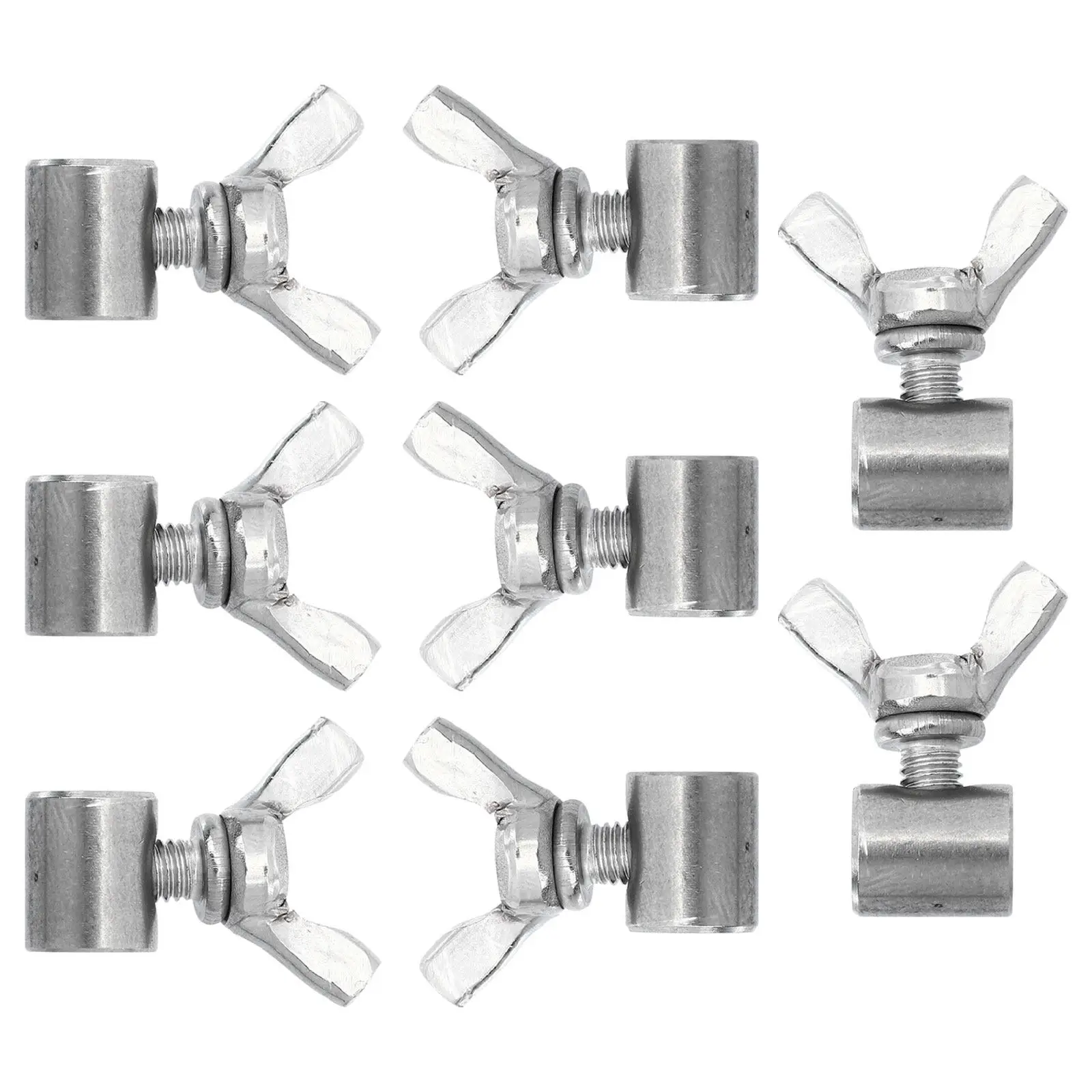8Pcs Heavy Duty Stainless Steel Wire Rope Clip Cable Clamp Screw Type Fastener for 2-4Mm Wire Rope Loop Making Hanging Rigging