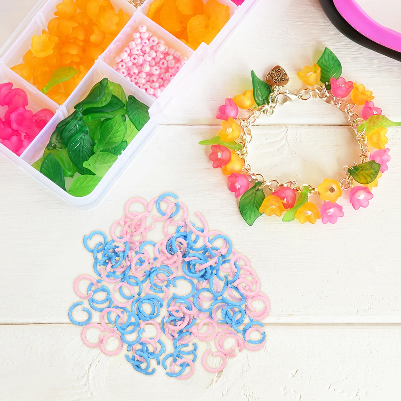 

100Pcs Premium Metal Open Jump Rings Multipurpose Craft Rings for Jewelry Repair DIY Bracelet Necklace Making Split Ring