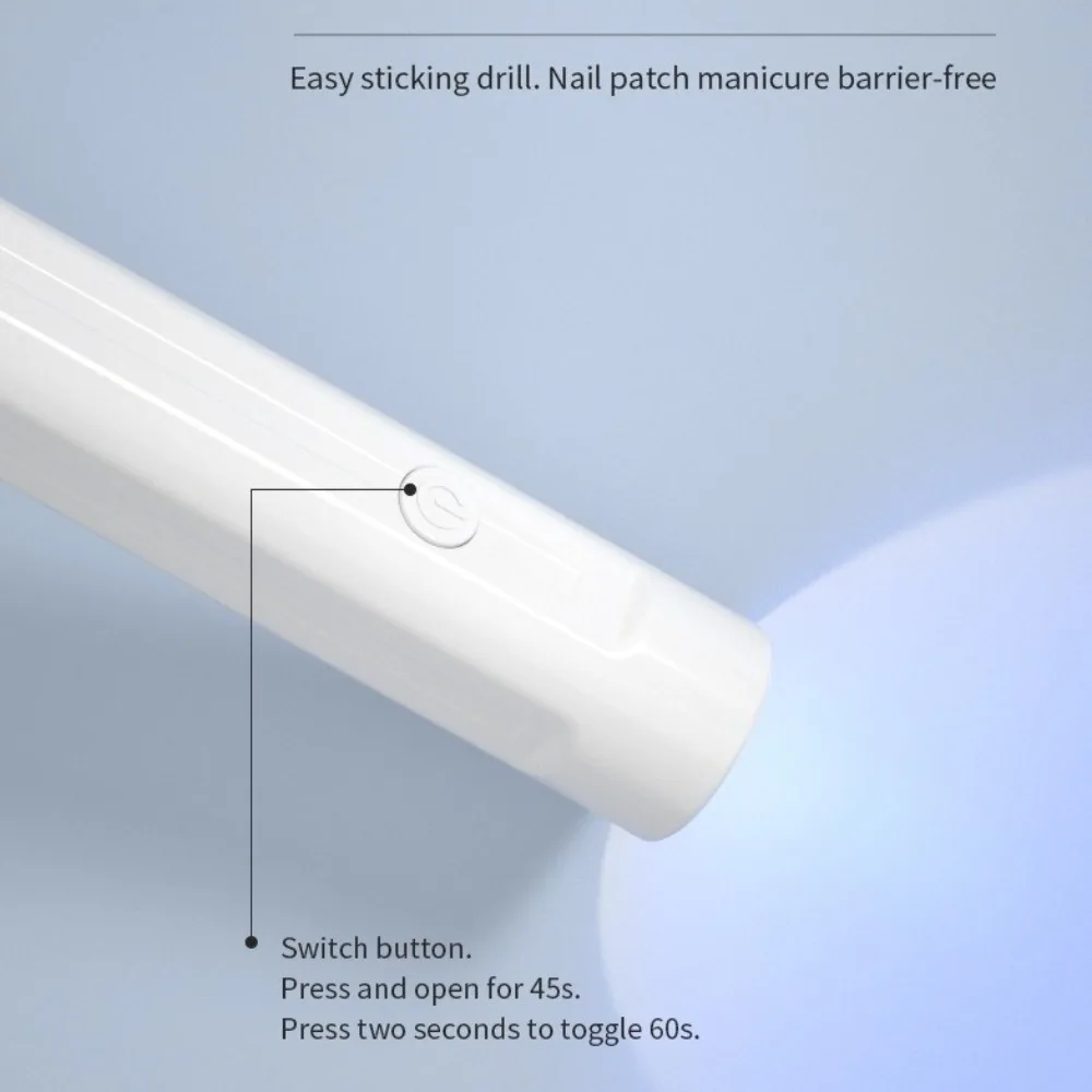 Novo secador de unhas portátil usb recarregável caneta-estilo luz uv portátil mini manicure gel polonês lâmpada de secagem para arte do prego