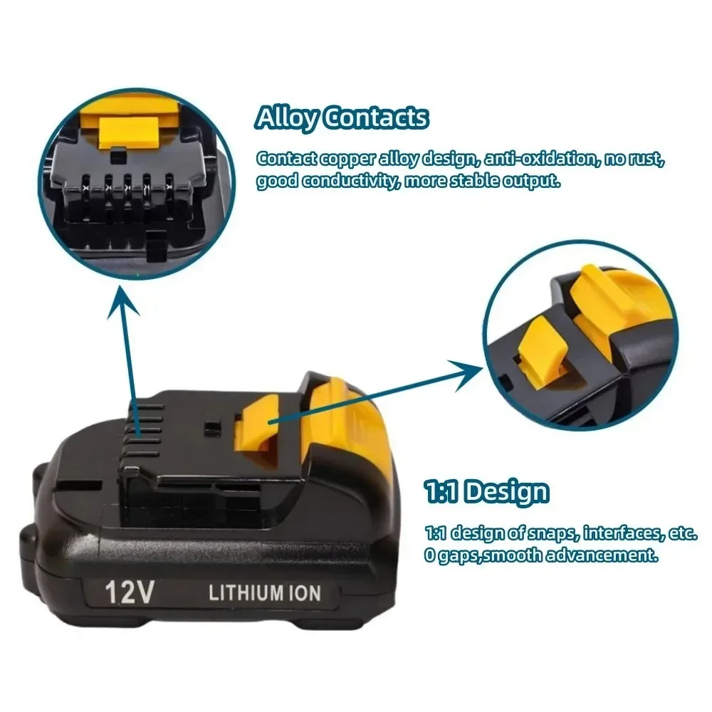 For Dewalt 12V Battery DCB120 3000mAh Battery for Dewalt DCB127 DCB121 DCB119 DCR020-GB DCF815D2 Power Tool Battery