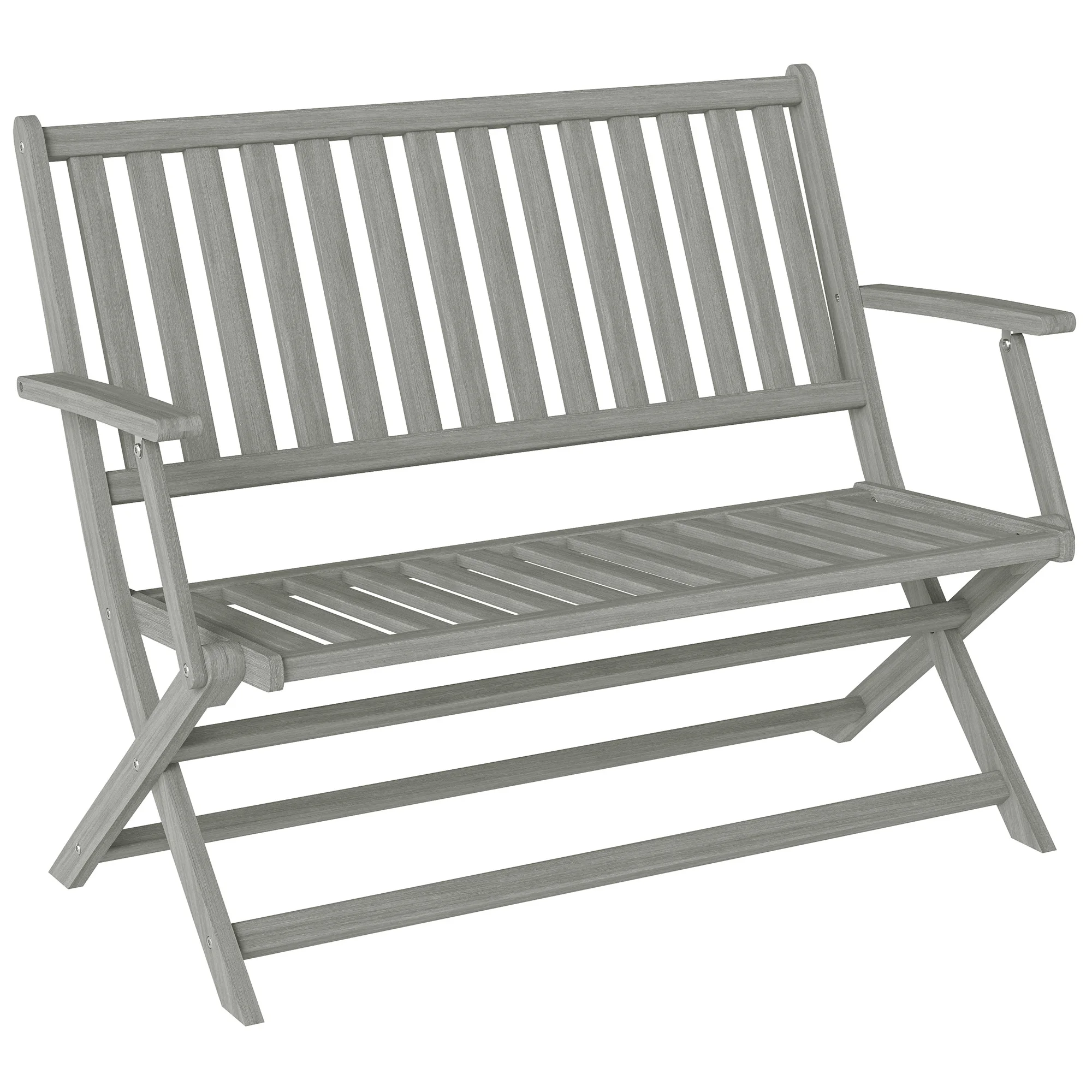 Wood Outdoor Bench, 2-Person F - Garden Bench Metal recension och pris