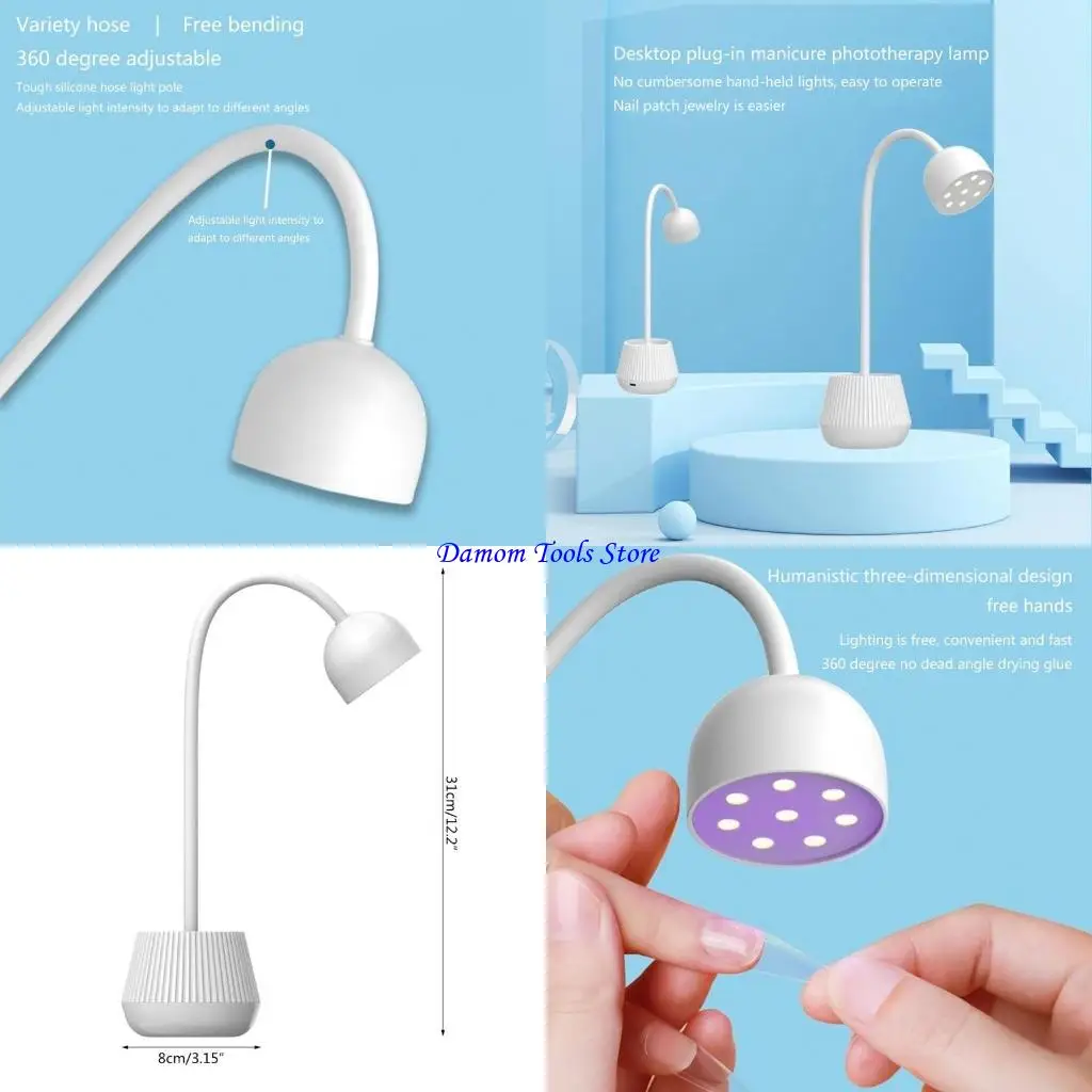 

57BE Desktop Manicure Lamp White Tea Flower Storage Phototherapy Machine Portable Patch Quick-drying Lights