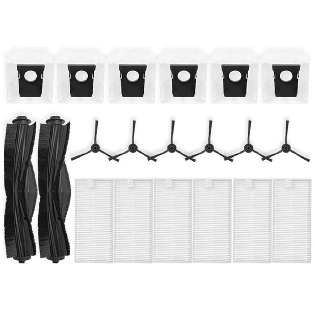 ロボット掃除機の交換部品,メインローラー,サイドブラシ,HEPAフィルター,ダストバッグ,eureka j20,midea w20,w20 pro