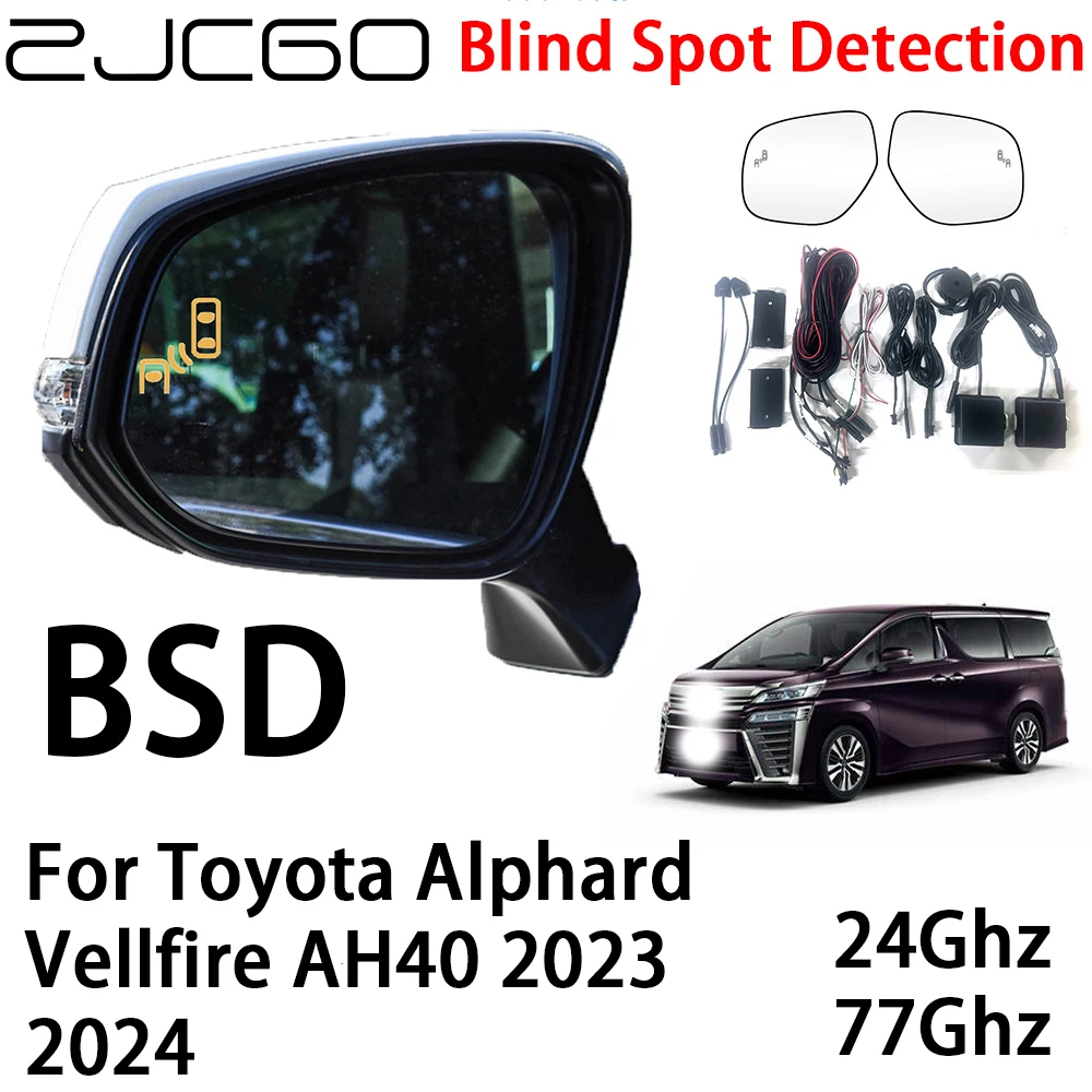 ZJCGO Car BSD Radar Warning System Blind Spot Detection Safety Driving Alert for Toyota Alphard Vellfire AH40 2023 2024