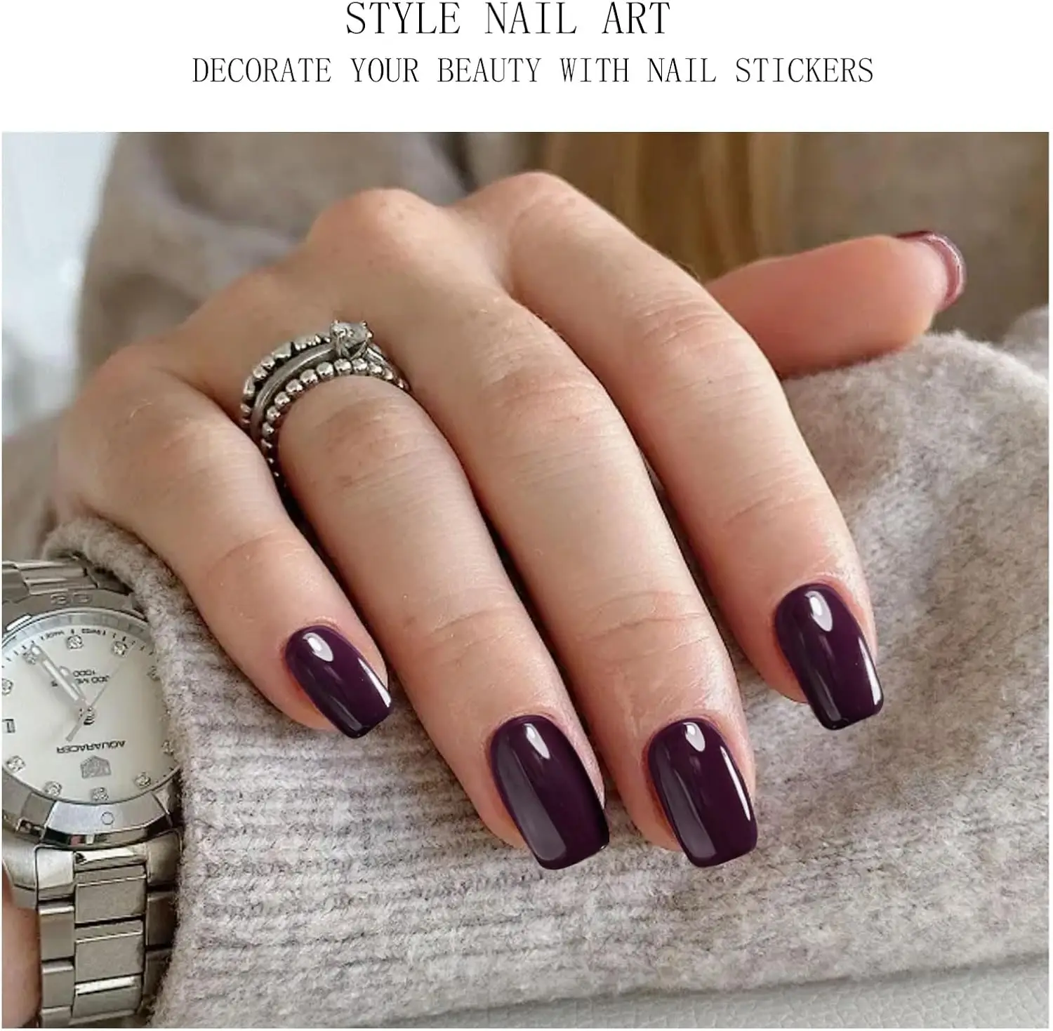 ملصقات أظافر جل باللون الأحمر الخمري والأرجواني شبه معالجة شرائط أظافر جل يلتف بالأشعة فوق البنفسجية/LED تصميم فني للأظافر وإكسسوارات الديكور