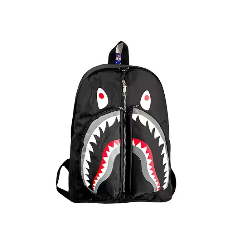 2023 New Shark School Bag Personalized Graffiti Student Backpack Men\'s and Women\'s Fashion Trend Travel Bag