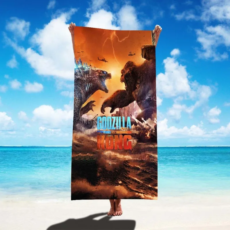 New Godzilla Vs King Kong Beach Towels Oversized Movie 3D Print Fashion Summer Travel Bath Towel Quick Dry Swimming Towel view 3