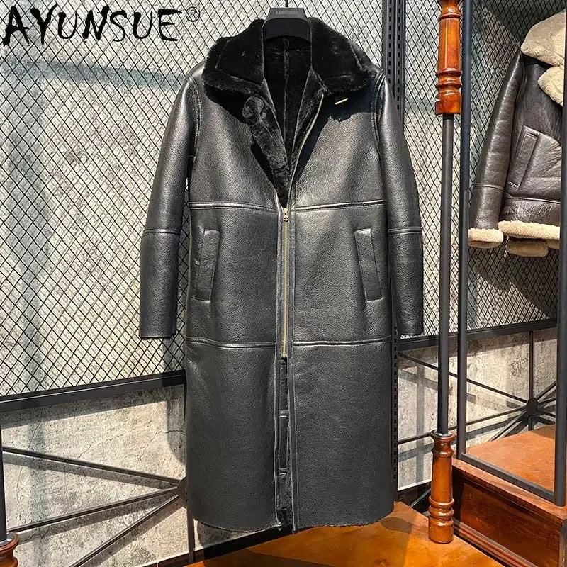 

Ultra-long Nature Fur Coats Men Original Sheepskin Real Fur Genuine Leather Jackets Men's Jacket Warm Winter Coat 2022 Jaqueta