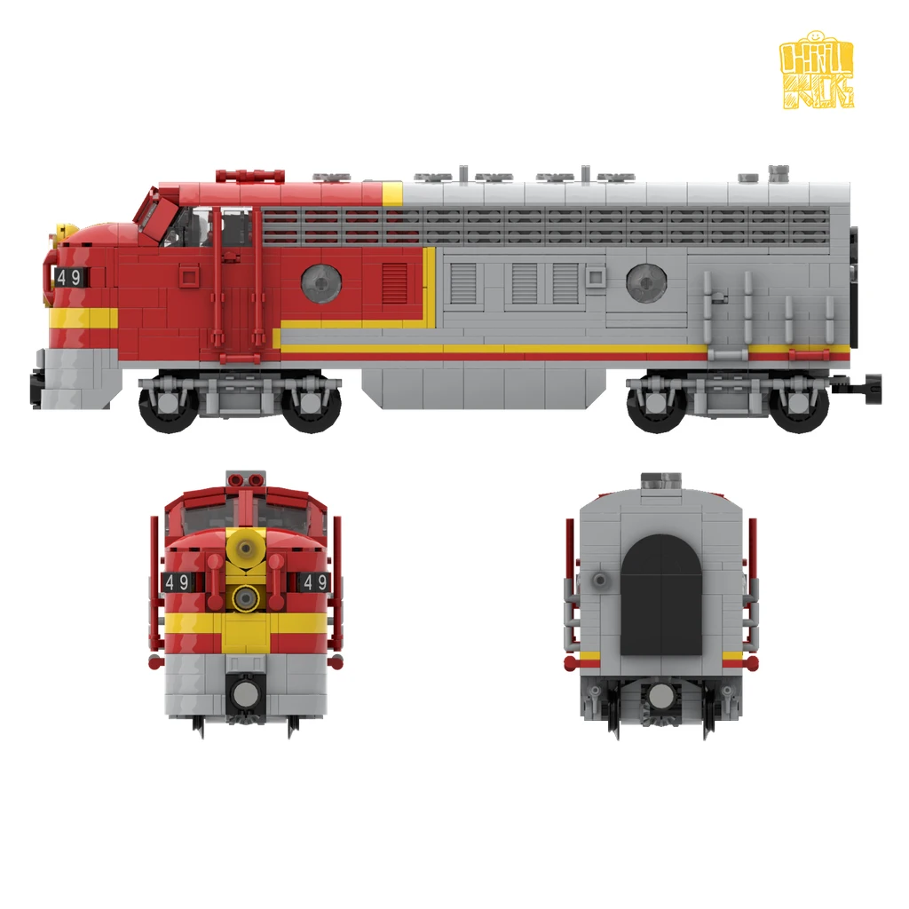 MOC 171701 A Railway Engine 1:45 Train Locomotive Model With PDF Drawings Building Blocks Bricks Birthday Christmas Gifts