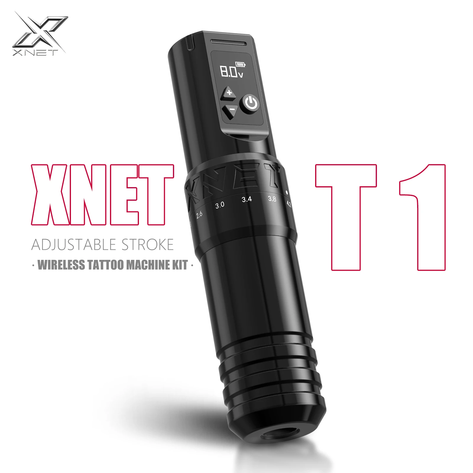 

XNET T1 Wireless Tattoo Machine Pen 7 Adjustable Stroke Custom Motor 2400 LCD Screen Battery Beginner Microplasty Pen For Tattoo
