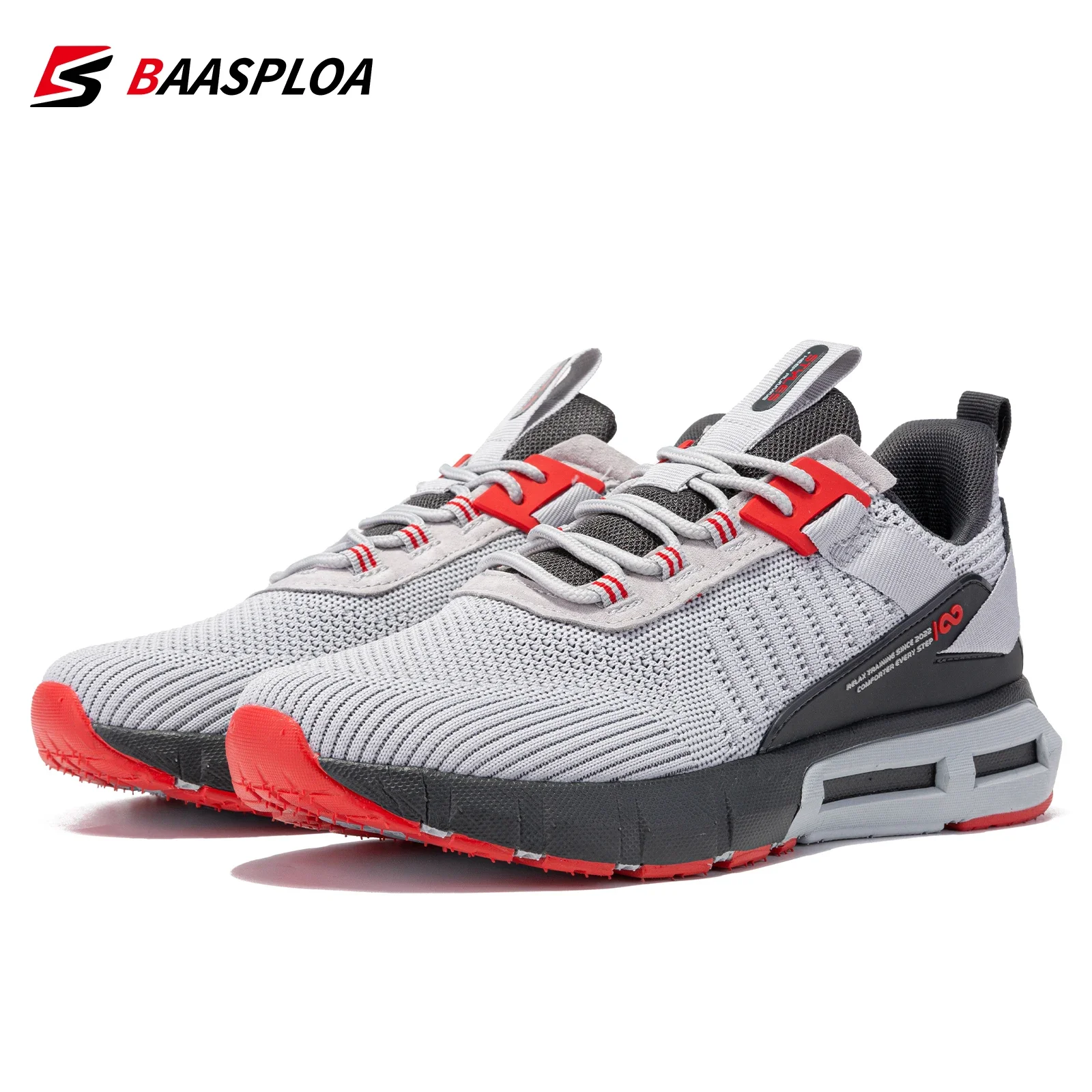 Baasploa New Running Shoes Men Casual Lightweight Mesh Breathable Sneakers Male Outdoor Comfortable Non-Slip Walking Shoes