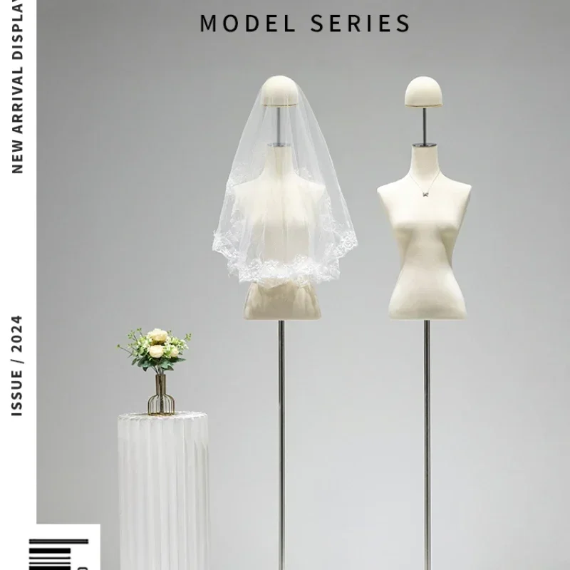 High-end wedding shop special half-body model props dummy table full body clothing store window doll display rack
