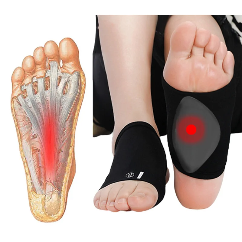 Arch สนับสนุนแขนสำหรับ Plantar Fasciitis นวดฝ่าเท้าแทรกเจล Pads Pain Relief Orthopedic Insoles Soft ครึ่งหมอนอิง