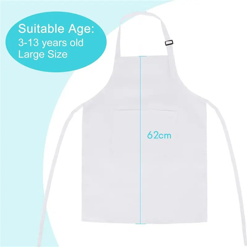 【ELECTRONIC-ACCESSORIES】20 Pack Kids Apron Adjustable Children Apron With 2 Pockets Chef Painting Apron For Cooking Baking Paint