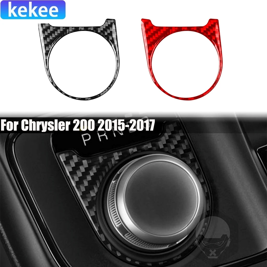 

Carbon Fiber Car Accessories Center Multimedia Knob Frame Interior Modified Sticker Cover Trim For Chrysler 200 2015 2016 2017
