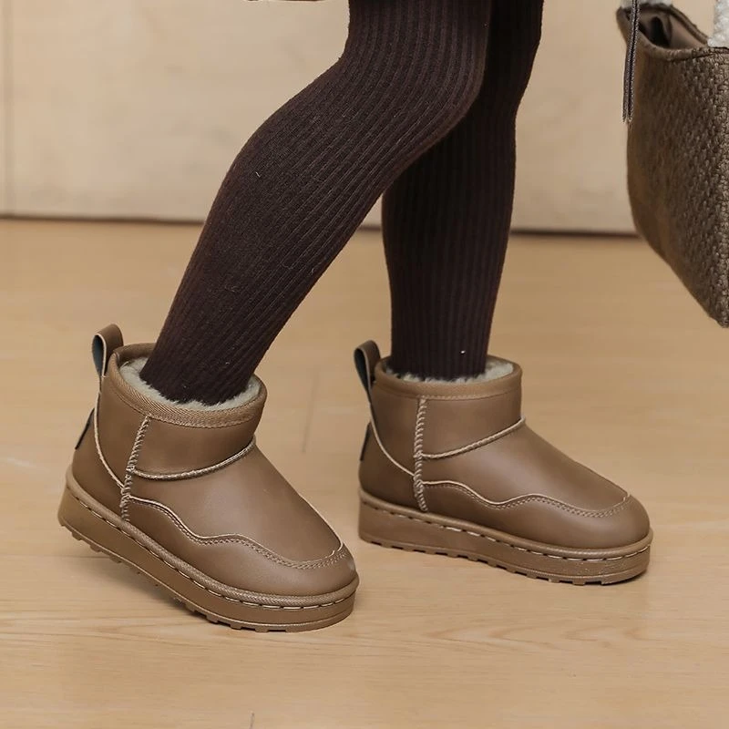 أطفال الشتاء الثلوج أحذية للبنين بنات المضادة للانزلاق صوف مبطن دافئ مقاوم للماء نعل سميك منتصف العجل الجوارب للأطفال الصغار الكبار #2