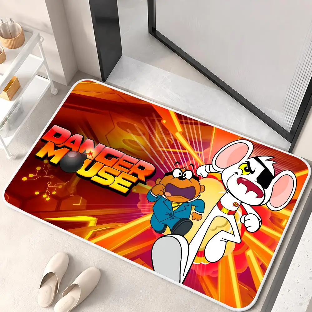 D-Danger Mouse CUTE Cartoon Floor Mat Flannel Rug Soft Non Slip Door Mat For Bathroom Bedroom Kitchen Living Room Home Decor