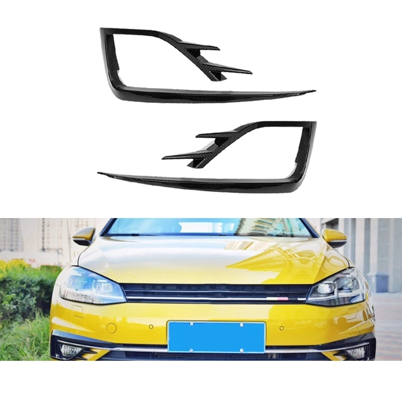 

2 PCS Front Fog Lamp Decorative Frame Decorative Cover Decorative Wind Knife ABS Car For Volkswagen Golf MK7.5 2018-2020