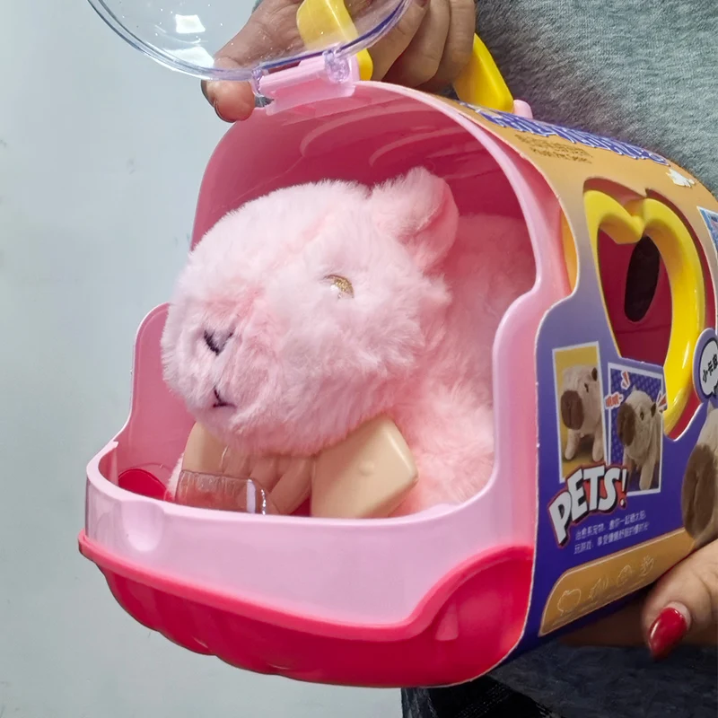 Muñeco eléctrico capibara para caminar, juguete con sonido, muñecos de peluche eléctricos para niños, conjunto de figuras de peluche de capibara de animales, Color aleatorio