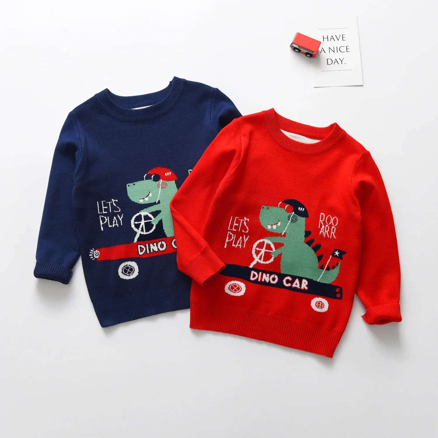 Christmas Kids Bottomed Sweater Winter Boys Girls Cotton Pullover Knit Clothes Autumn Children Print Warm Knitwear 2-6 Years