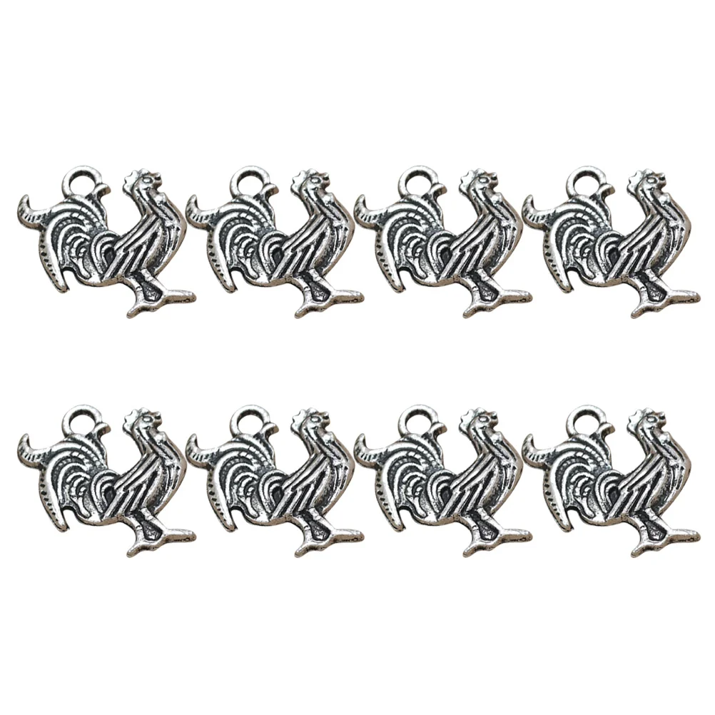 20pcs Alloy Chicken Pendant Charms DIY Jewelry Making Accessories for Necklace Bracelet ( Silver)