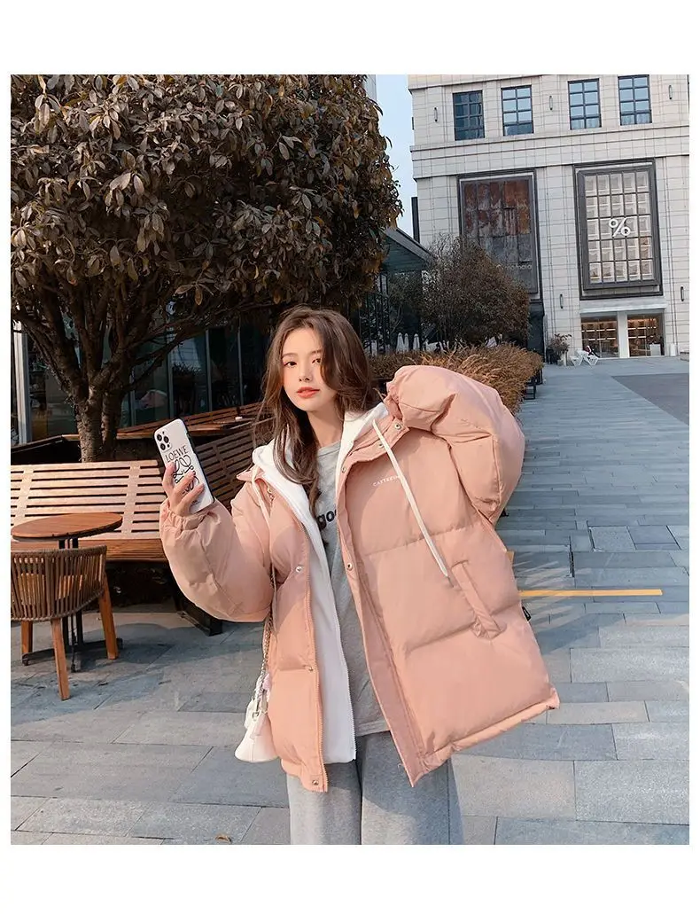 Couple style cotton coat Internet celebrity trend new fake two-piece cotton coat winter windproof warm cotton jacket