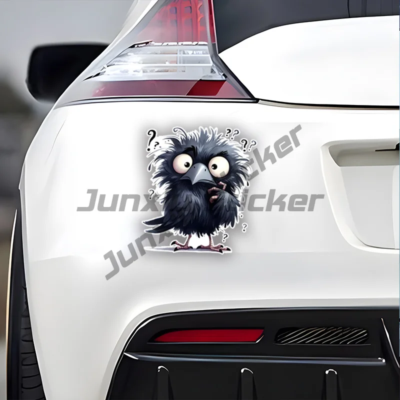 Black Raven Sticker Cute Cartoon Car Stickers Scratch Covering Self-Adhesive Waterproof Decal Motorcycle Decorative Acces