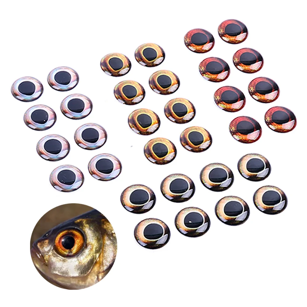 200 piezas de ojos de pez 3D realistas de epoxi para pesca con mosca, señuelos crankbait, material DIY para señuelos de pesca Earth Wind Fire Ice