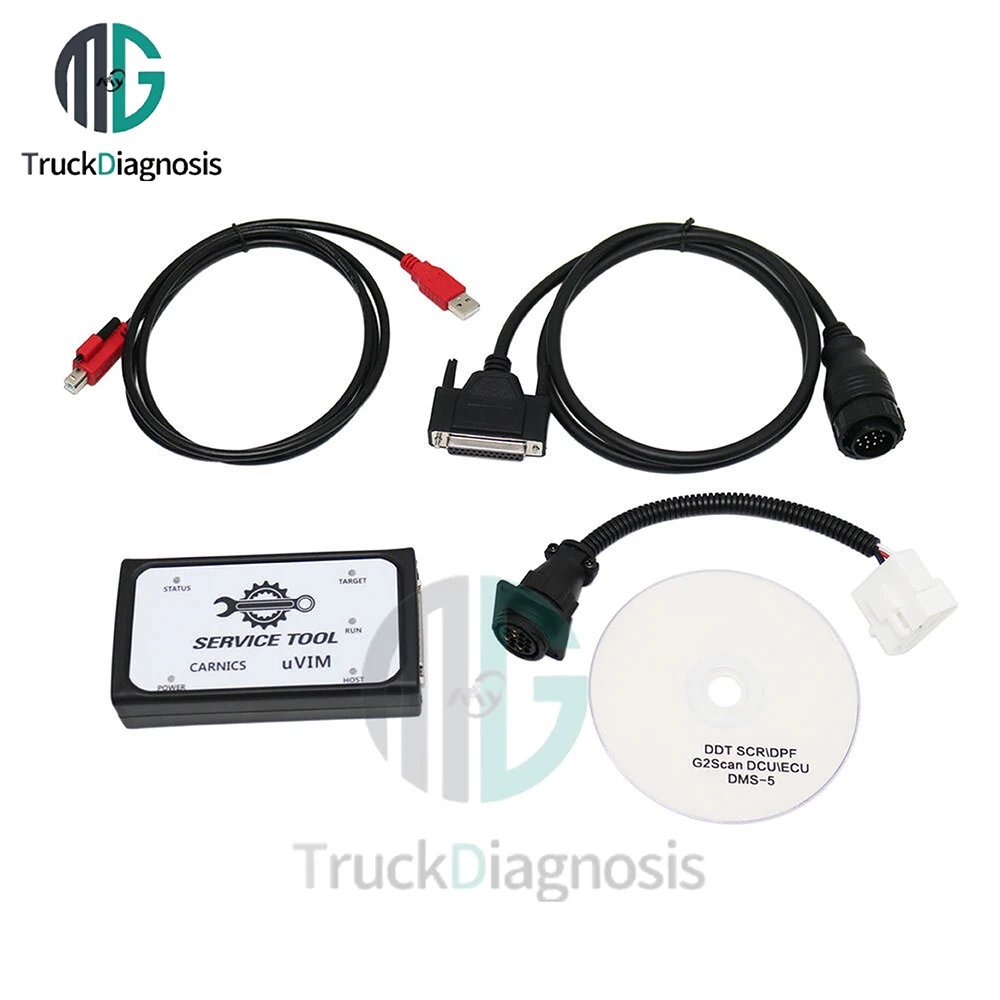 For Doosan UVIM Diagnostic Tools Excavator OBD Forklift Engine Fault Scanner Detection Interface DDT CARINICS SCR DPF DCU ECU+G2
