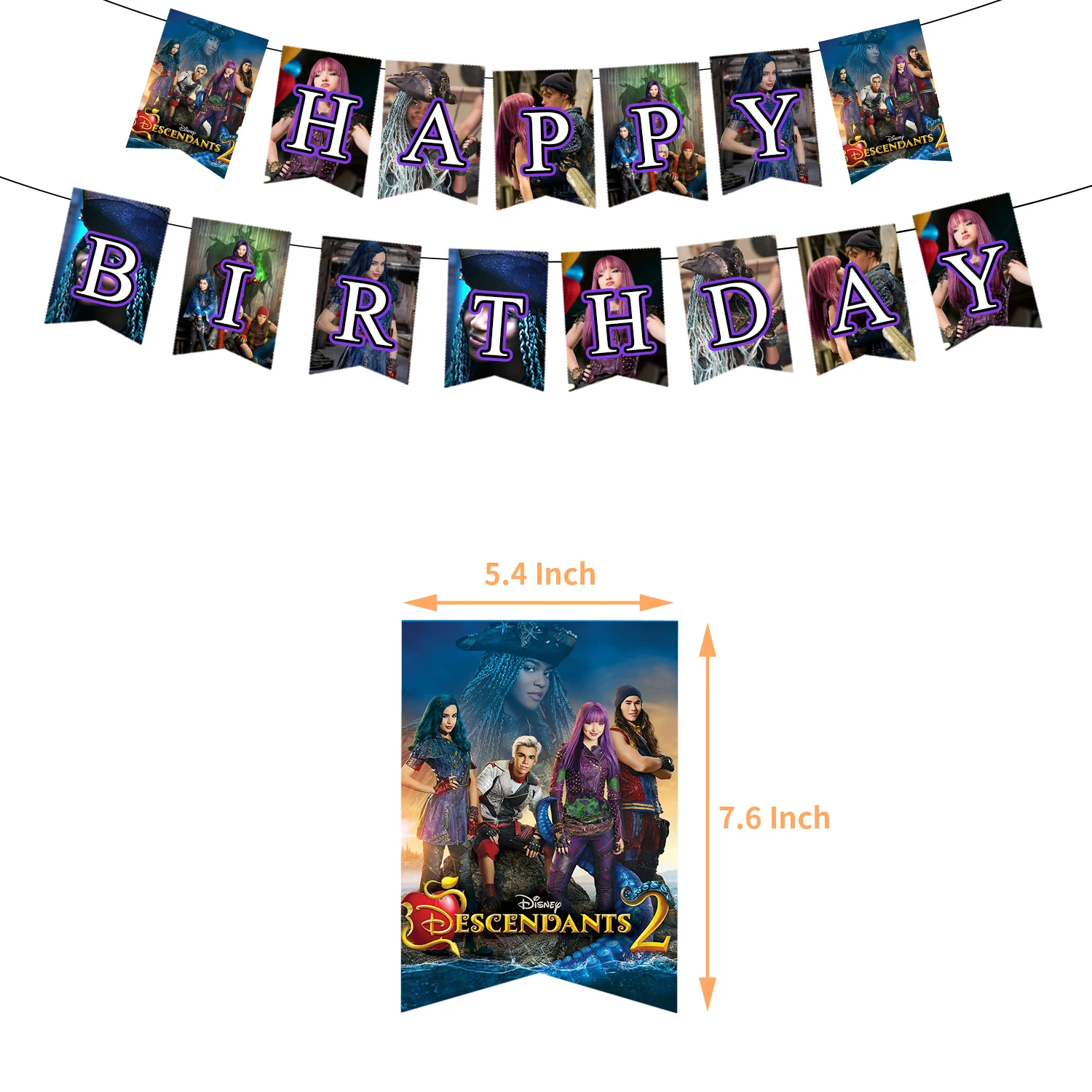 Disney Descendants 2 Theme Birthday Party Decoration Balloon Backdrop Cake Topper Party Supplies Baby Shower