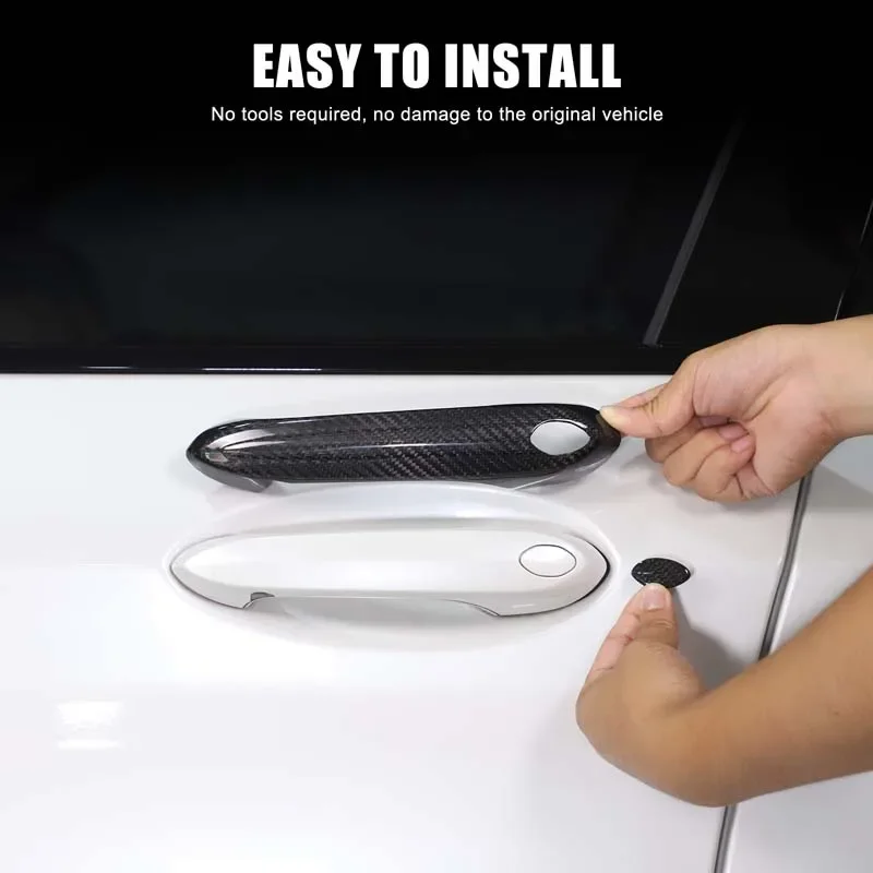 

Suetlcoity For BMW 3 5 Series X3 X4 X5 X6 X7 I3 G20 G30 G01 17-25 Real Carbon Fiber Car Door Handle Cover Trim Car Accessories