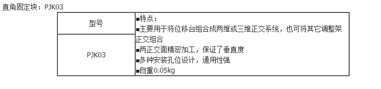 PJK03 right angle fixing block