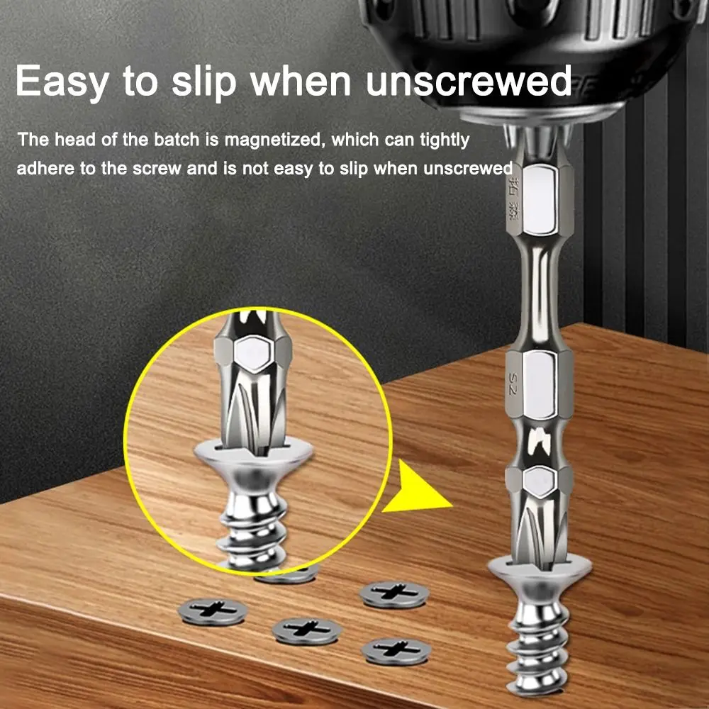 

65/100mm Cross Bit Non-slip Anti-rust Cross Screwdriver Bit Magnetic S2 High Hardness Electric Drill Bit