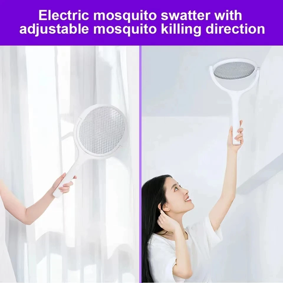 5 IN 1 Electric Mosquito Racket Swatter 3500V USB Rechargeable Mosquito Killer Lamp Racket Adjustable Bug Zapper Fly Bat