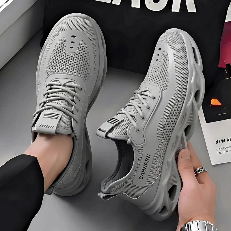 Men Fashion Universal Shoes Simple Streamline Shape Breathable Wear Resistant Sole Light Casual Sports Sneakers For Men