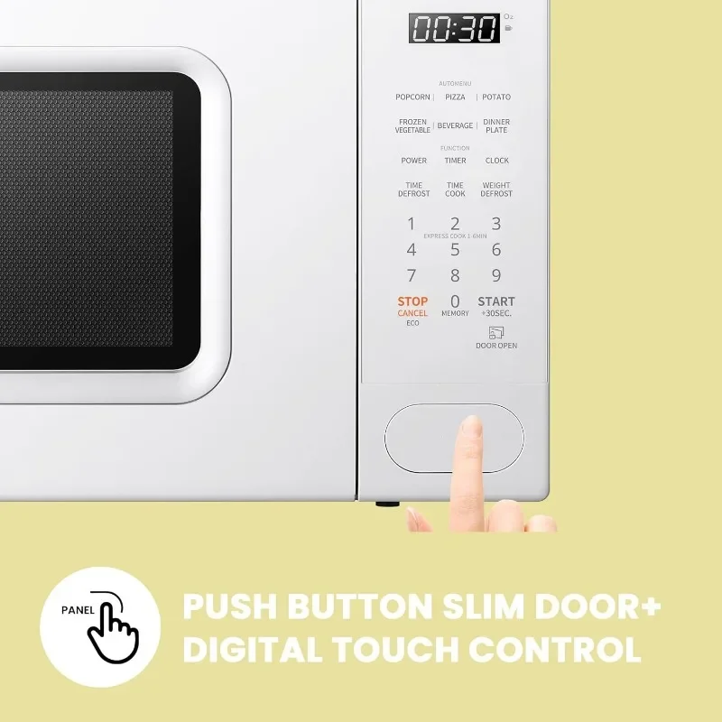 Retro Microwave with 11 power levels,Turntable Reset Function Kitchen Timer, Speedy Cooking,Memory function, Children Lock, 700W